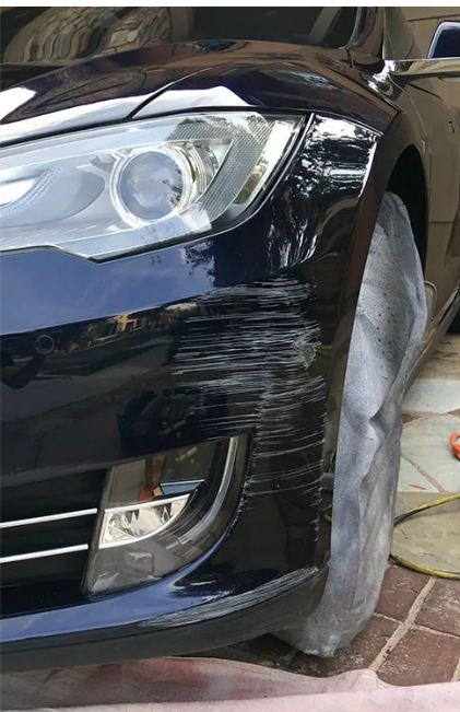 Bumper scratch before smart paint repair